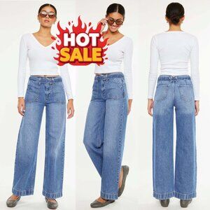 Lillian Wide Leg Self-Tie Belt Jeans | Women's Trendy Fall Denim | High Waisted